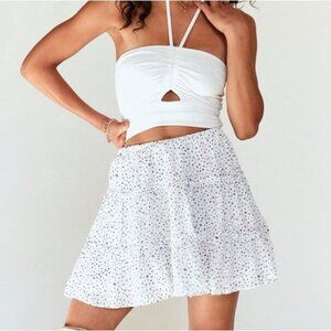 Princess Polly Rasmus Mini Skirt in White Women's Size 2